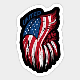 United We Stand Flag Tribute Sticker